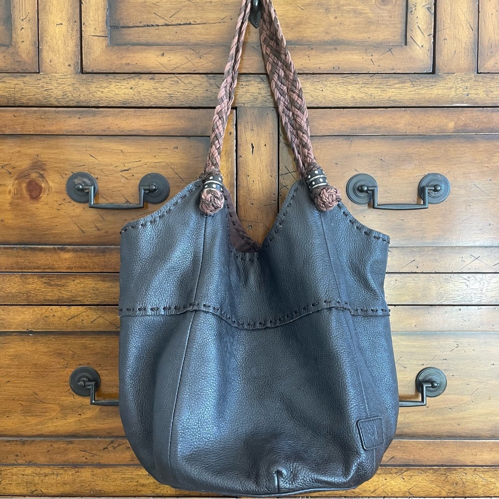The Sak Brown Pebbled Leather Shoulder Bag